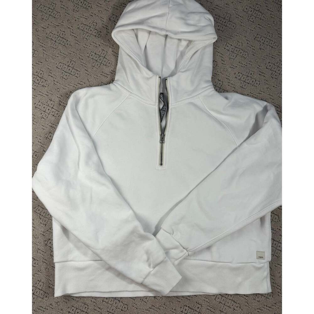 Vuori Women's Cropped Half-Zip Hoodie Size L White